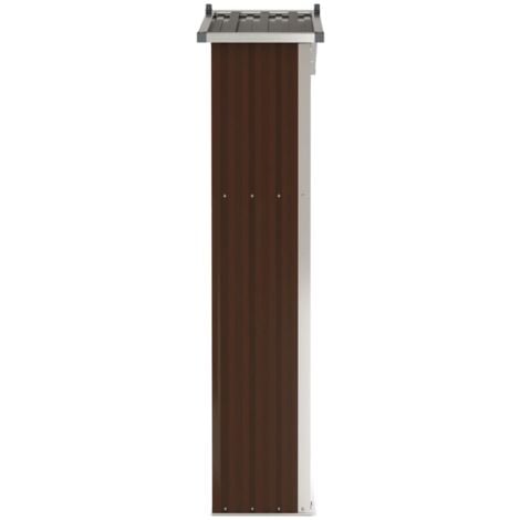 vidaXL Capanno da Giardino Marrone 116x45x175 cm in Acciaio Zincato