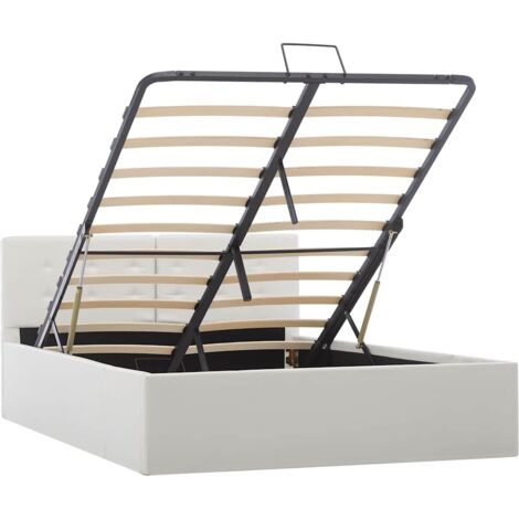vidaXL Giroletto con Contenitore Idraulico Bianco Similpelle 120x200cm