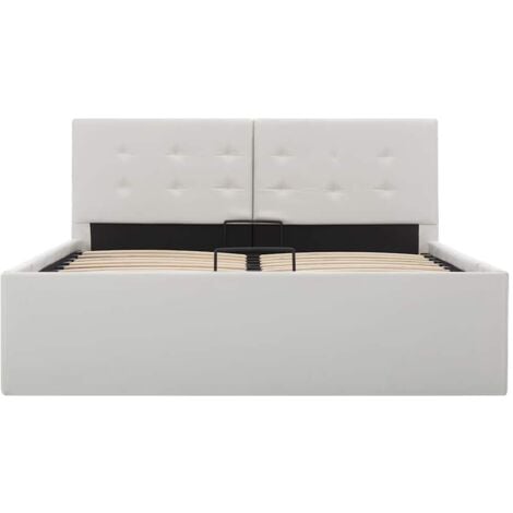 vidaXL Giroletto con Contenitore Idraulico Bianco Similpelle 120x200cm