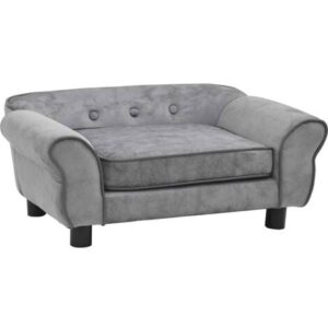 vidaXL Divano per Cani Grigio 72x45x30 cm in Peluche