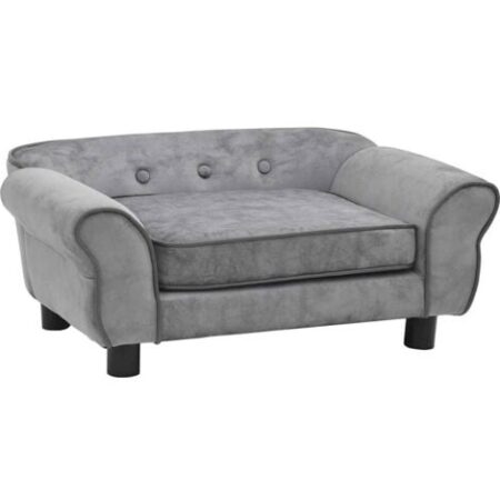 vidaXL Divano per Cani Grigio 72x45x30 cm in Peluche