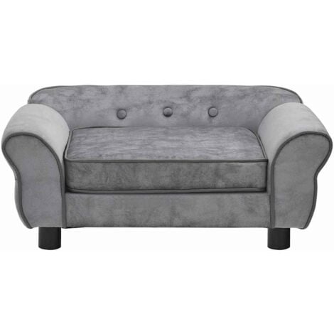 vidaXL Divano per Cani Grigio 72x45x30 cm in Peluche
