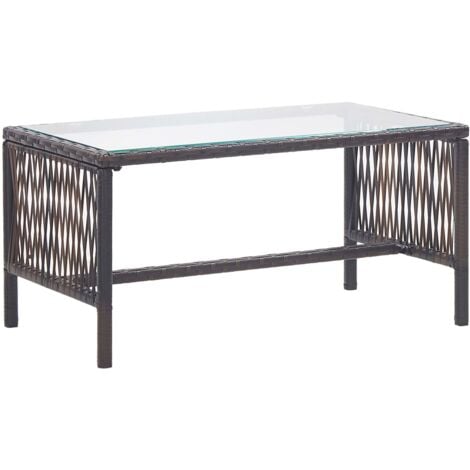 vidaXL Set Divani da Giardino 4 pz con Cuscino in Polyrattan Marrone
