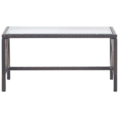 vidaXL Set Divani da Giardino 4 pz con Cuscino in Polyrattan Marrone