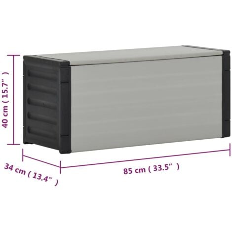 vidaXL Contenitore per Rifiuti da Giardino Grigio 85x34x40 cm