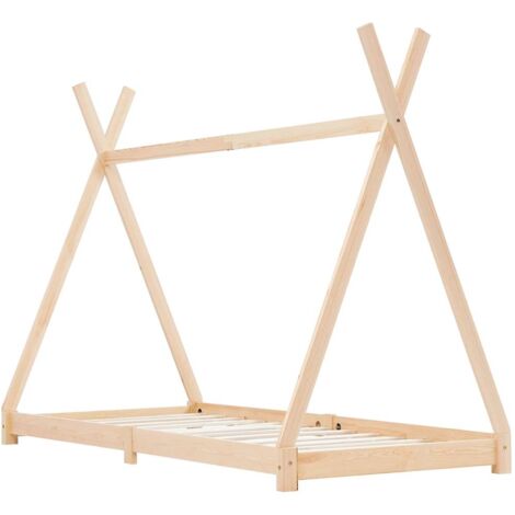 vidaXL Giroletto per Bambini in Legno Massello di Pino 90x200 cm