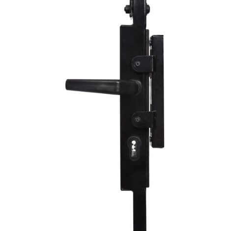 vidaXL Cancello per Recinzione ad Arco con 2 Pali 105x204 cm Nero