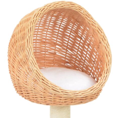 vidaXL Albero per Gatti con Tiragraffi in Legno di Salice Naturale