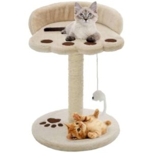 vidaXL Albero per Gatti con Tiragraffi in Sisal 40 cm Beige e Marrone