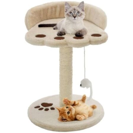 vidaXL Albero per Gatti con Tiragraffi in Sisal 40 cm Beige e Marrone