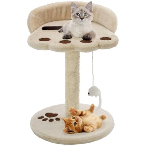 vidaXL Albero per Gatti con Tiragraffi in Sisal 40 cm Beige e Marrone