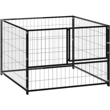 vidaXL Gabbia per Cani Nera 100x100x70 cm in Acciaio