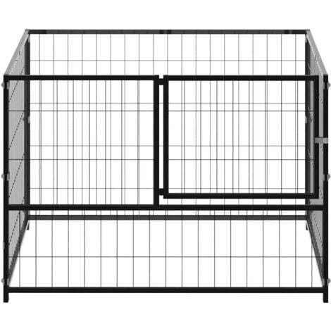 vidaXL Gabbia per Cani Nera 100x100x70 cm in Acciaio