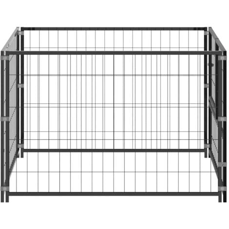 vidaXL Gabbia per Cani Nera 100x100x70 cm in Acciaio