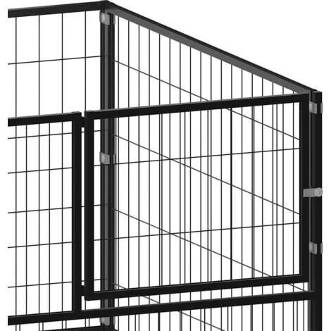 vidaXL Gabbia per Cani Nera 100x100x70 cm in Acciaio