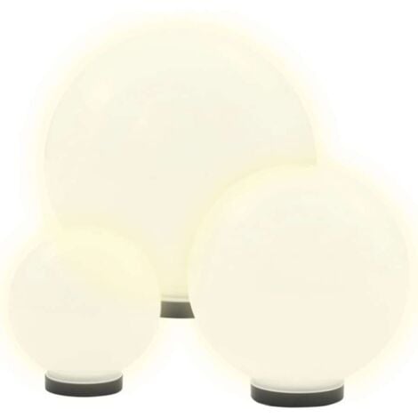 vidaXL Set Lampade a LED Sferiche 3 pz in PMMA 20/30/40cm