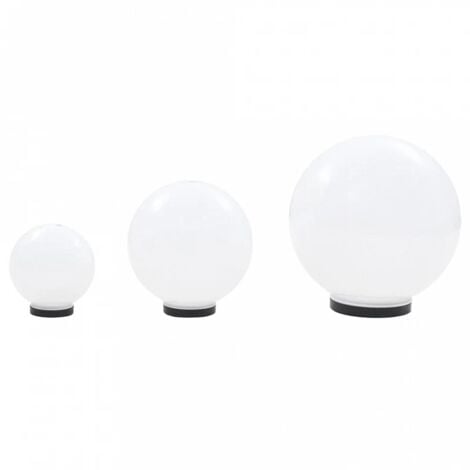 vidaXL Set Lampade a LED Sferiche 3 pz in PMMA 20/30/40cm