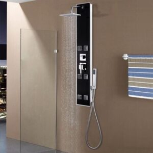 vidaXL Pannello Doccia in Vetro 18×42,1×120 cm Nero