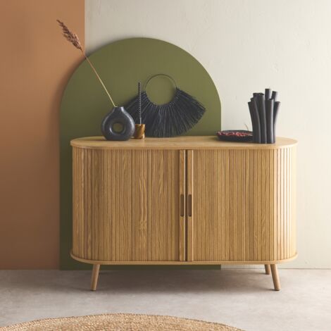 Credenza scandinava a 2 ante scorrevoli, 120cm