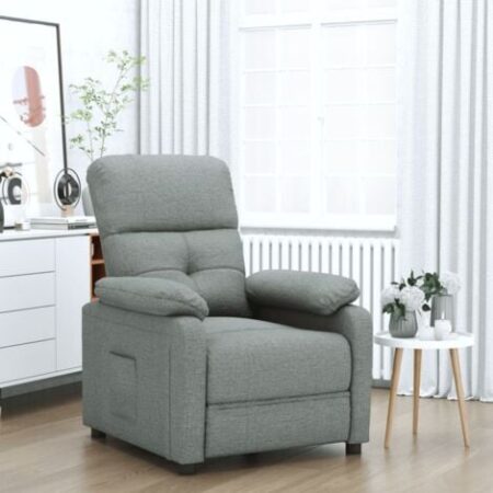 vidaXL Poltrona Reclinabile in Tessuto Grigio Scuro