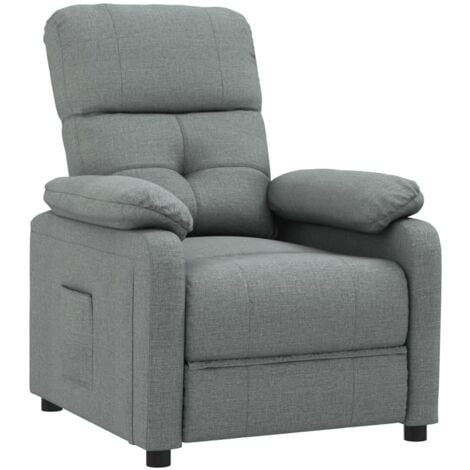 vidaXL Poltrona Reclinabile in Tessuto Grigio Scuro