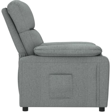 vidaXL Poltrona Reclinabile in Tessuto Grigio Scuro