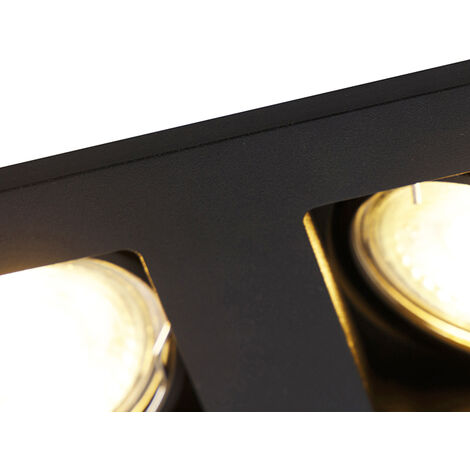 QAZQA + Faretto da incasso qure - Moderno - Alluminio - Nero - Oblungo/Allungato Max. 2 x Watt