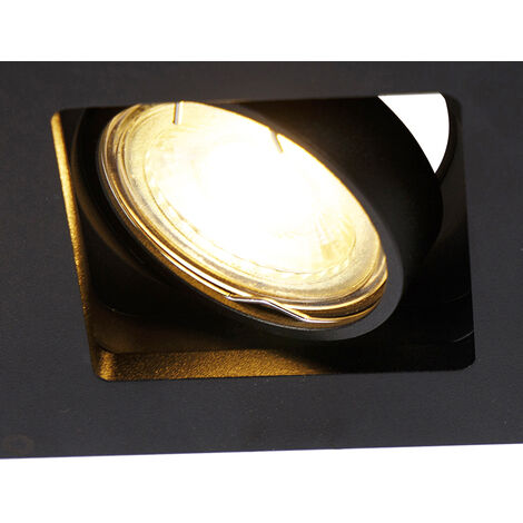 QAZQA + Faretto da incasso qure - Moderno - Alluminio - Nero - Oblungo/Allungato Max. 2 x Watt