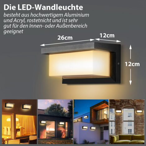 SWANEW Applique LED 18W LED sensore IP65 illuminazione per esterni con sensore di movimento patii giardini bianco caldo