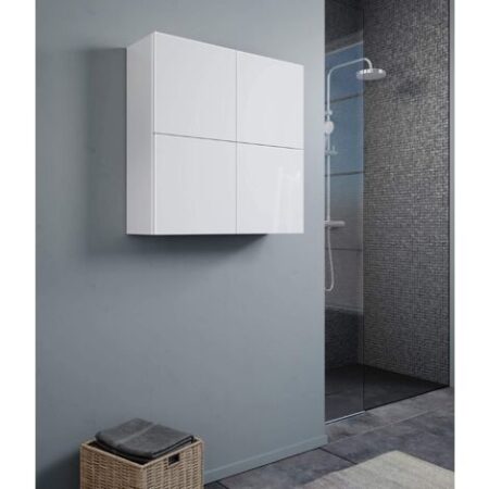 Pensile CUBOTTO a 4 ante con apertura PUSH&PULL Bianco Lucido