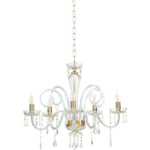 Lampadario a sospensione in cristallo D72 cm MARIATERESA liscio 5 luci