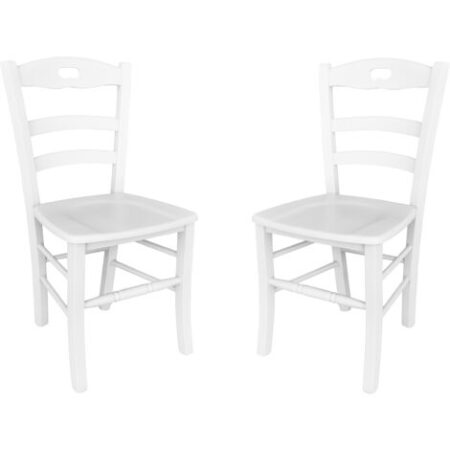 Sedia da cucina con seduta legno LOIRE Laccato Bianco SET 2 PZ