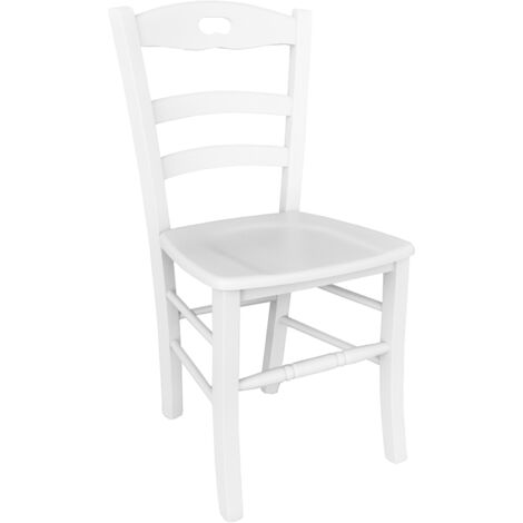 Sedia da cucina con seduta legno LOIRE Laccato Bianco SET 2 PZ