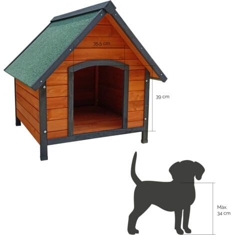 Cuccia per Cani di Grande Taglia Gardiun Loki 82x100x88 cm con Tetto a 2 Falde e Copertura in Bitume