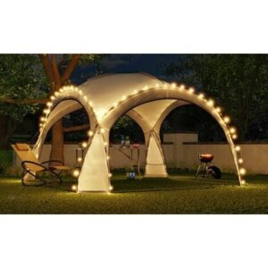 Bc-elec – HOPW-LED35G Pergolato da giardino 3,5×3,5m con illuminazione a LED e collettore solare. Tenda per feste, Padiglione Giardino, Tendone