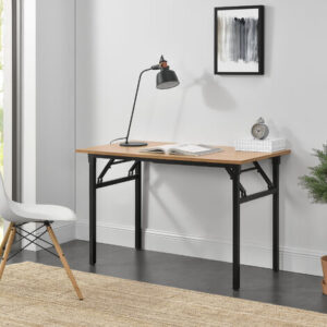 Tavolo Pieghevole Scrivania con Piano 120×60 cm color Faggio / Nero [neu.haus]
