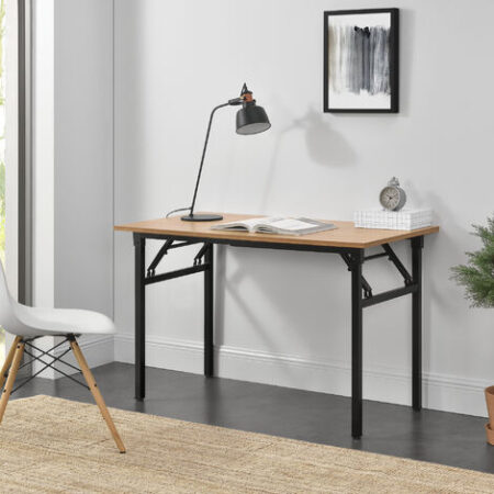 Tavolo Pieghevole Scrivania con Piano 120x60 cm color Faggio / Nero [neu.haus]