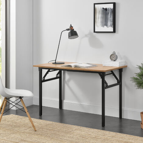 Tavolo Pieghevole Scrivania con Piano 120x60 cm color Faggio / Nero [neu.haus]