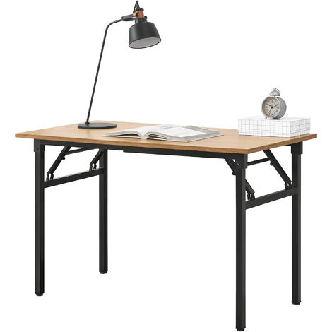 Tavolo Pieghevole Scrivania con Piano 120x60 cm color Faggio / Nero [neu.haus]