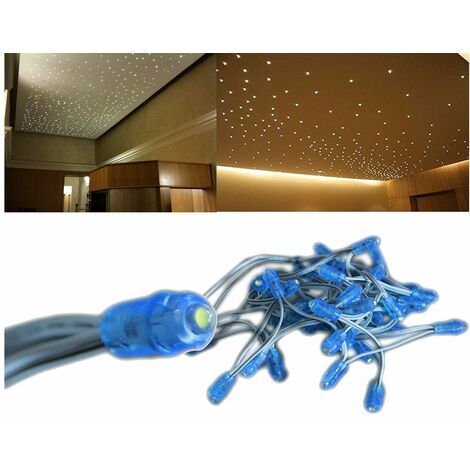 Punto Luce Led Interno Kit 50pz Effetto Cielo Stellato Luce Fredda 12V Incasso