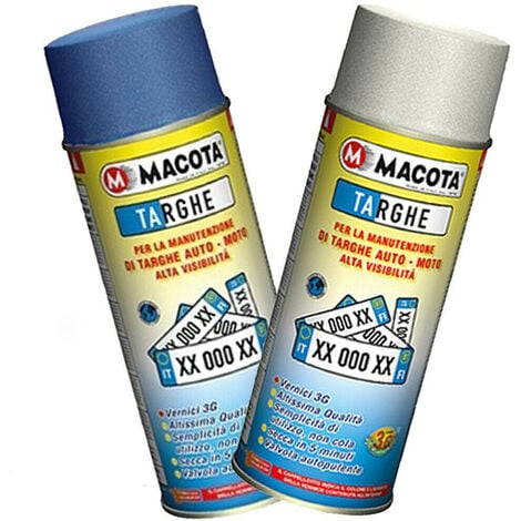 Spray vernice smaltata per targhe rinnova manutenzione veicolo in blu/bianco Colore - Bianco