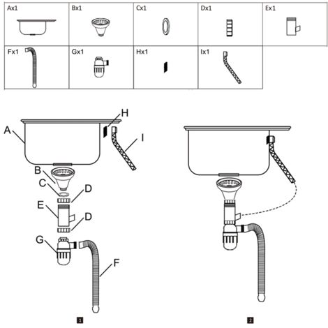 57CM Lavello in acciaio inox LINKS Shelf Sink Sink basin Lavello da cucina Lavello rotondo Lavello da incasso