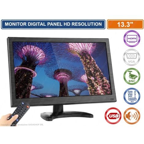 Monitor 13.3" pollici HD per telecamere display led TFT videosorveglianza