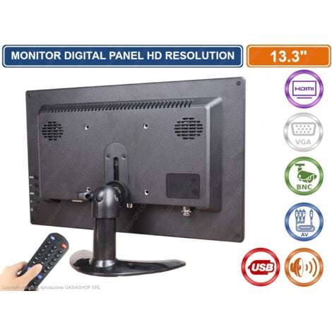 Monitor 13.3" pollici HD per telecamere display led TFT videosorveglianza