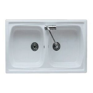 Lavello cucina 2 vasche incasso 86×50 in ceramica reversibile