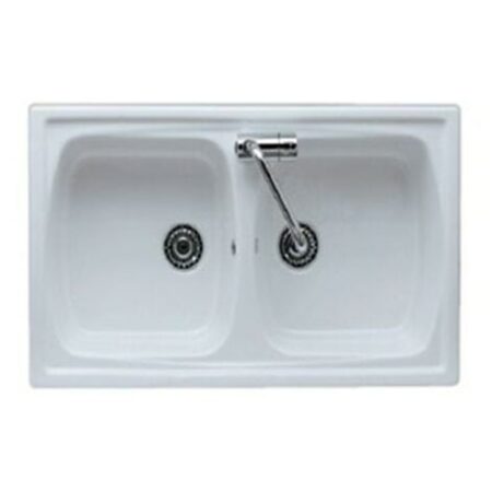 Lavello cucina 2 vasche incasso 86x50 in ceramica reversibile