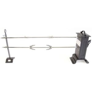 KIT GIRARROSTO ELETTRICO PER CAMINETTO CON 2 SPIEDI E 4 FORCHETTE