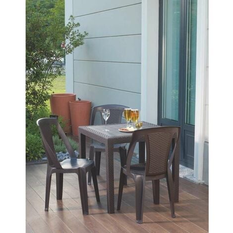 Ipae Progarden Sedia Resina Impilabile Procida - Antracite - 46x53x86 cm