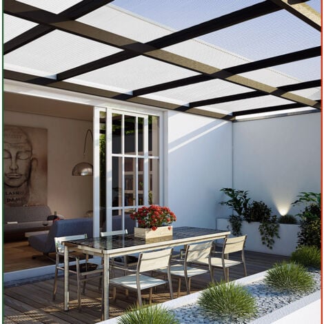 GARDEBRUK® 14x Pannelli Alveolari in Policarbonato da Giardino 60,5 x 121cm Lastra Doppia da 4 mm Copertura Trasparente per Serra