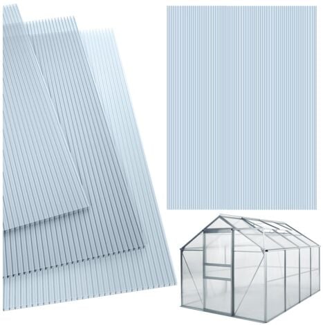 GARDEBRUK® 14x Pannelli Alveolari in Policarbonato da Giardino 60,5 x 121cm Lastra Doppia da 4 mm Copertura Trasparente per Serra
